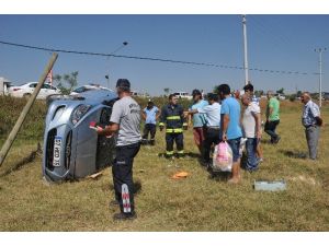 Manavgat’ta otomobil takla attı: 4 yaralı