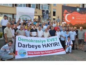 Sinop’ta amatör spor kulüpleri “Demokrasiye evet, darbelere hayır” dedi