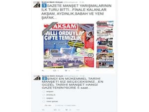 Ankara Büyükşehir Belediye Başkanı Gökçek’ten ‘en güzel manşet’ anketi