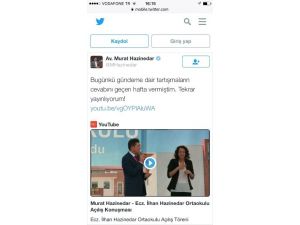 Beşiktaş Belediye Başkanı Murat Hazinedar’dan, CHP Milletvekili İlhan Cihaner’e Twitter’dan videolu cevap