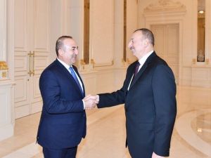 Bakan Çavuşoğlu, Azerbaycan Cumhurbaşkanı Aliyev’le görüştü