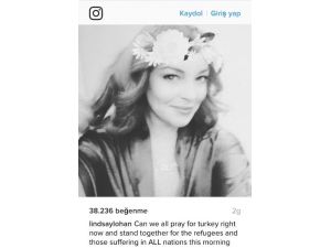 Hollywood yıldızı Lindsay Lohan takipçilerinden Türkiye için dua istedi