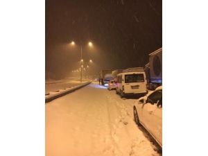 Bolu Ankara yolunda yoğun kar yağışı