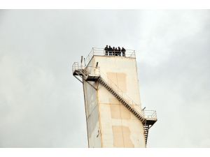 60 metrelik kulede işçi eylemi