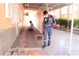 Suriye sınırındaki camilerde ilaçlama çalışması