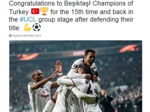 UEFA da Beşiktaş’ı tebrik etti