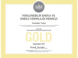 GAP Yenev’e uluslararası altın sertifika ödülü