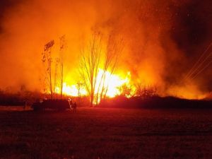 Geceyi alevler aydınlattı, Karpuzlu’da arazi yangını