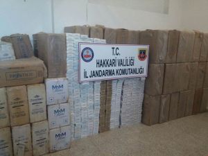 Yüksekova’da 50 bin paket sigara ele geçirildi