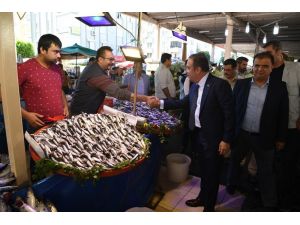 Başkan Böcek, pazarcı esnafını ziyaret etti