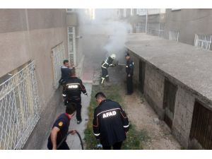 Kömürlükte çıkan yangın polis, itfaiye, AFAD ve 112 ekiplerini harekete geçirdi