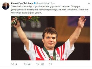 Bakan Fakıbaba’^dan Naim Süleymanoğlu açıklaması