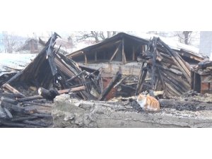 Evi yanan vatandaş kedileri dışarıda kaldığı için gözyaşı döktü