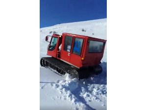 Erzurum’da snowtracklı karne yolculuğu