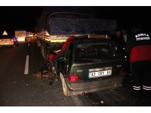 Otomobil tıra arkadan çarptı: 1 ölü, 1 ağır yaralı