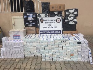 Kızıltepe’de 25200 paket gümrük kaçağı sigara yakalandı