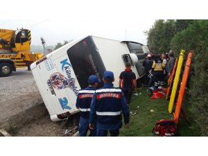 Kütahya’da otobüs devrildi: 1 ölü, 16 yaralı