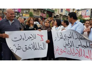 Gazze’deki yaptırımlar Ramallah’ta protesto edildi