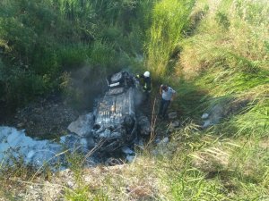 Biga’da otomobil yandı