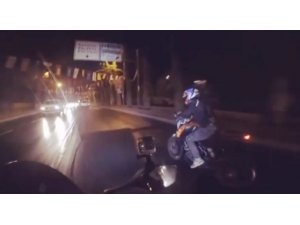 Dolmabahçe’de motosikletli şov uğruna ölümden döndü