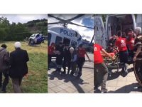 Taşkınların yaşandığı Bartın’da hasta vatandaşlara helikopterlerle ulaşıldı