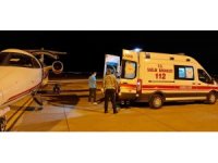 Mardin’de tedavi gören hasta, ambulans uçakla İstanbul’a nakledildi