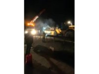 Kütahya’da kimyasal madde yüklü tır devrildi: 1 yaralı