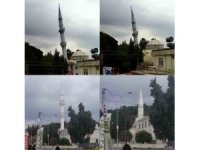 Kontrollü yıkımda cami minaresi böyle çöktü