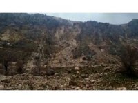 Dağdan kopan kaya parçaları Tut halkını tedirgin ediyor