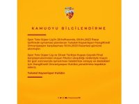Kayserispor - Ümraniyespor maçı Pazartesi’ne alındı