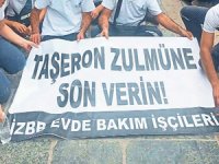 İzmir Büyükşehir Belediyesi çalışanları "kadro" için eylemde