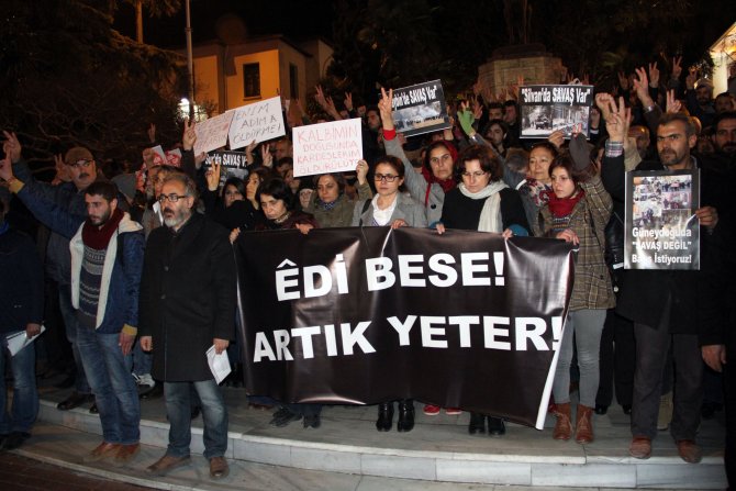 Güneydoğu'daki sokağa çıkma yasakları Bursa'da protesto edildi