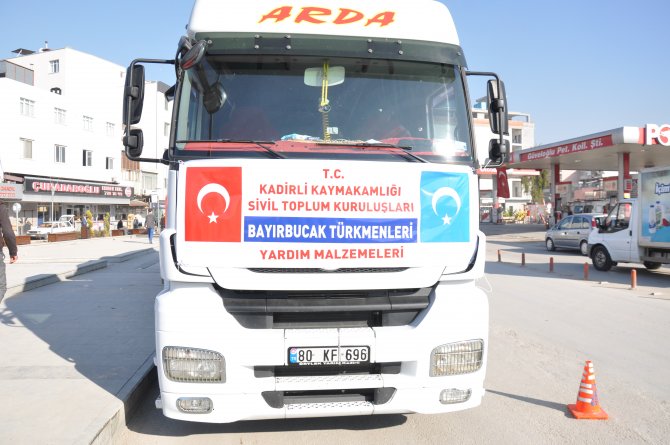 Kadirli’den yardım TIR'ları Bayırbucak Türkmenleri için yola çıktı