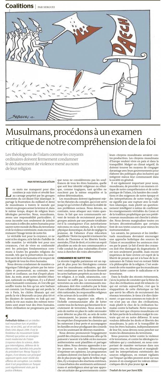 Fethullah Gülen, Le Monde'a yazdı: Müslümanlar radikalizmle mücadele etmeli
