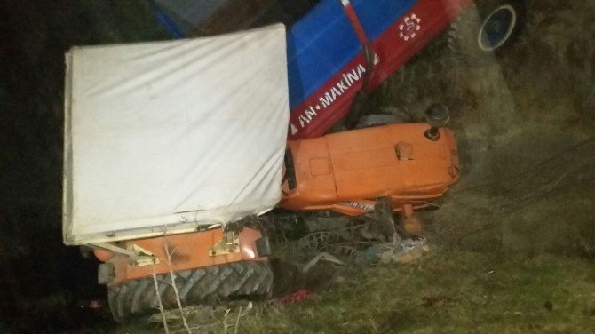Dereye Uçan Traktörün Alkollü Sürücüsü Ağır Yaralandı