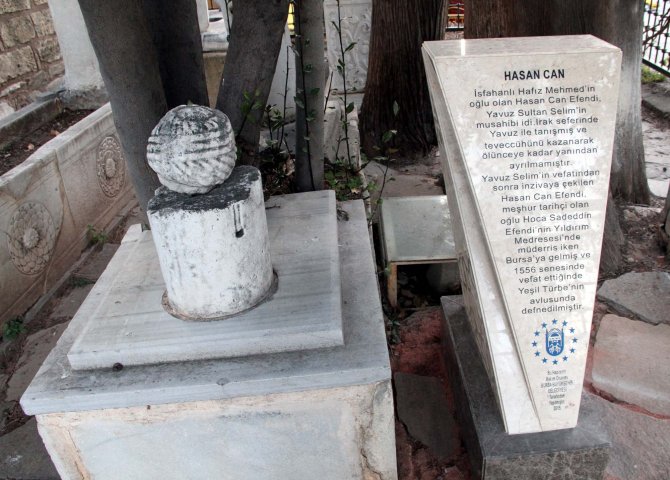 Yavuz Sultan Selim’in nedimi Hasan Can’ın mezarına tanıtım kitabesi