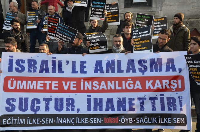 Türkiye-İsrail ilişkileri protesto edildi