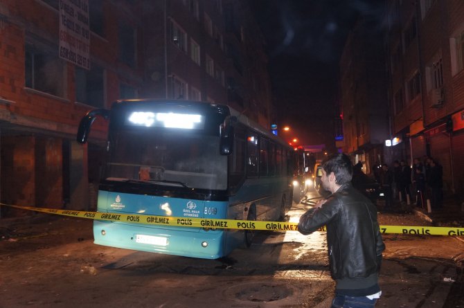 Kağıthane’de özel halk otobüsüne molotoflu saldırı