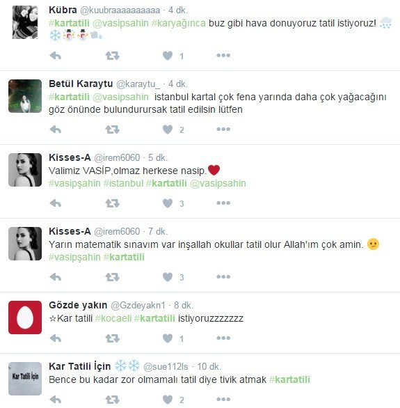 Öğrencilerden Twitter’dan Vali Şahin’e Kar Tatili Baskısı