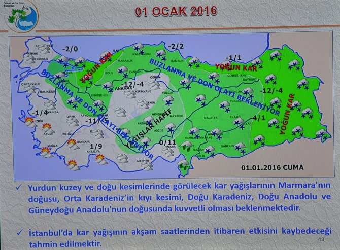 Bakan Eroğlu, yılbaşı için hava tahminini açıkladı