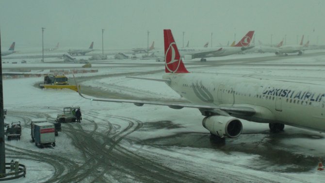 Atatürk Havalimanı’nda kar alarmı