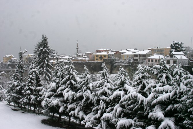 Trabzon, yılın ilk gününe karla uyandı