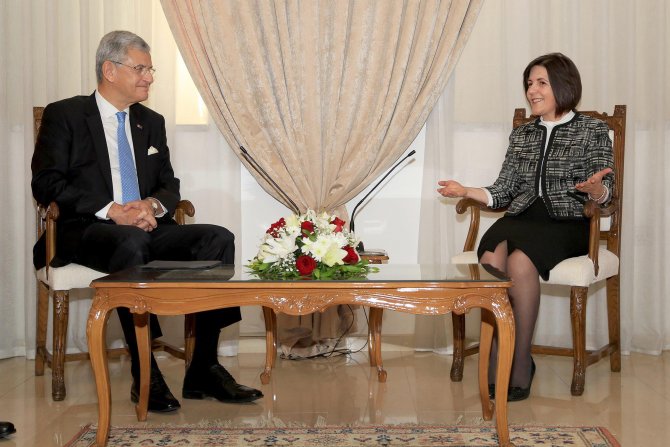 AB Bakanı Bozkır, KKTC Meclis Başkanı Siber'i ziyaret etti
