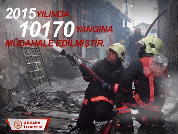 Ankara itfaiyesi bir yılda 10 bin yangın söndürdü