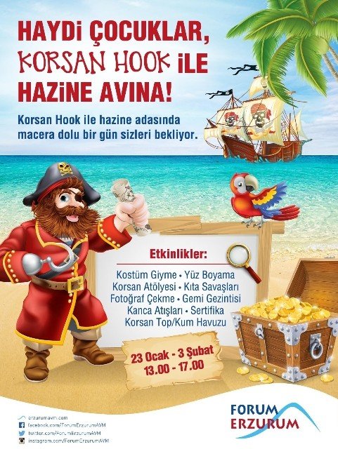 Forum Erzurum Sömestr Tatilini Korsan Hook İle Hazine Adası’nda Karşılıyor
