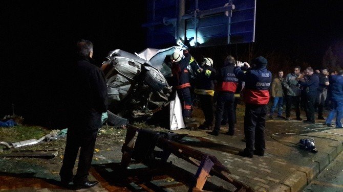 Rize’de Trafik Kazası: 1 Ölü