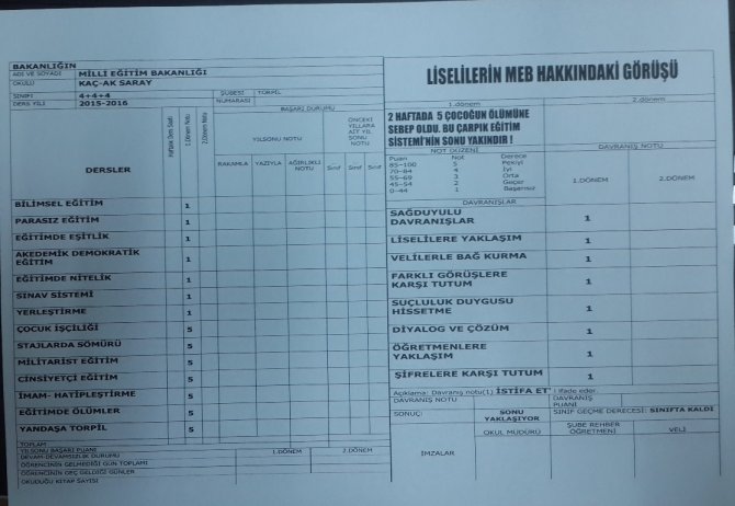 Dev-Lis hükümete karne verdi: Eğitim sistemi 1, yolsuzluklar 5