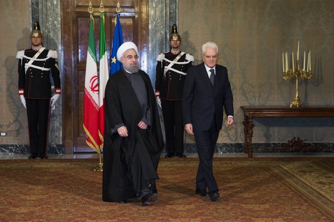 Ruhani, İtalya Cumhurbaşkanı tarafından törenle karşılandı