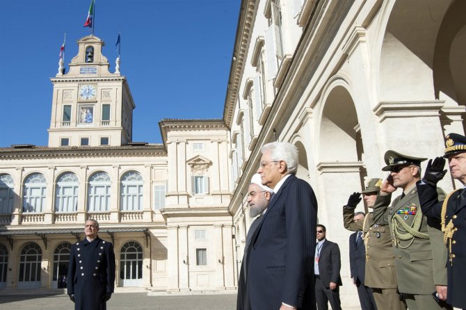 Ruhani, İtalya Cumhurbaşkanı tarafından törenle karşılandı