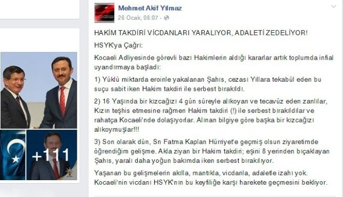 AK Parti’li Yılmaz HSYK’yı Göreve Çağırdı